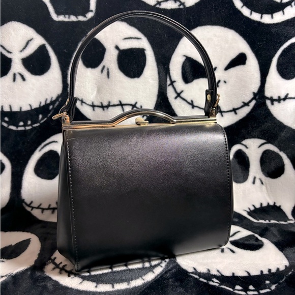 Collectif London Black Leather and Gold Evening Purse with Removable Strap - Picture 1 of 7